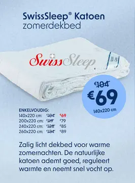 Aanbieding: Zomerdekbed SwissSleep - Katoen