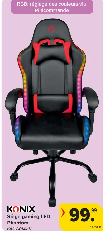 Offre: Siège gaming LED Phantom