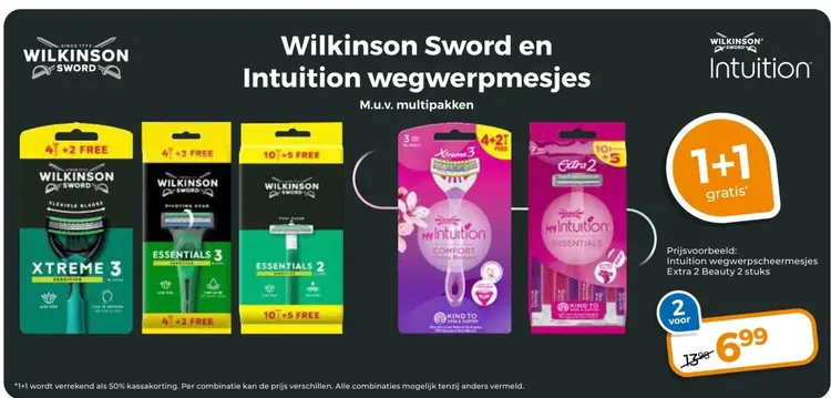 Aanbieding: Wilkinson Sword en Intuition wegwerpmesjes