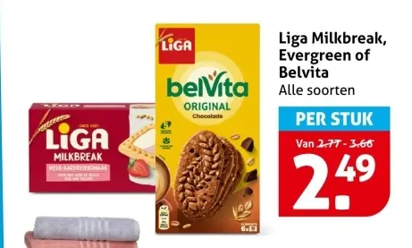 Aanbieding: Milkbreak, Evergreen of Belvita