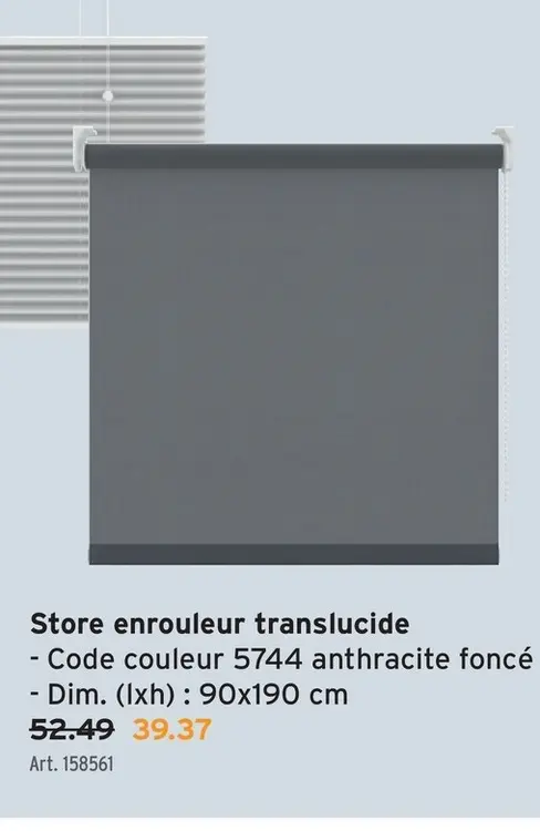 Offre: Store enrouleur translucide