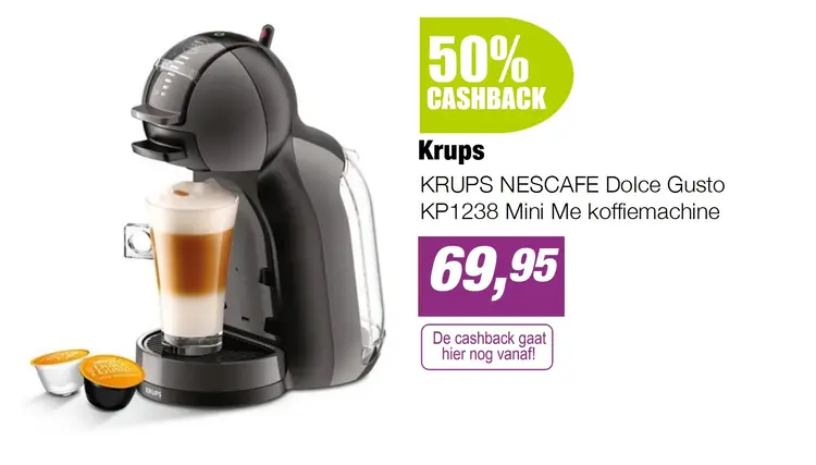 Aanbieding: KRUPS NESCAFE Dolce Gusto KP1238 Mini Me koffiemachine