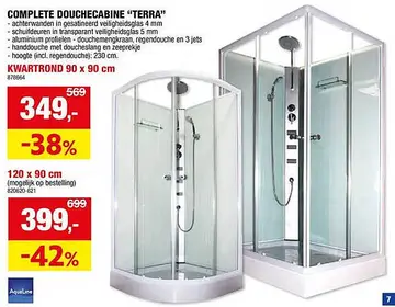 Aanbieding: Complete douchecabine "terra"