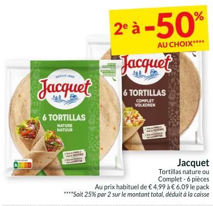 Offre: Tortillas nature ou Complet
