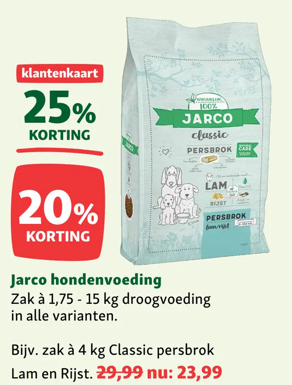 Aanbieding: Jarco hondenvoeding