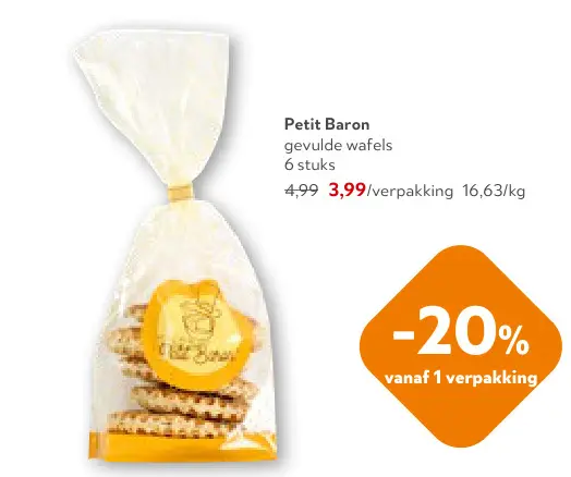 Promotie: Petit Baron gevulde wafels
