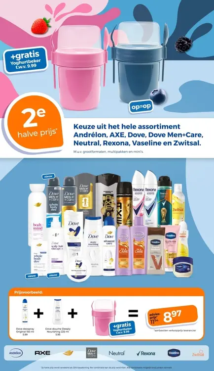 Aanbieding: Diverse producten + gratis yoghurtbeker
