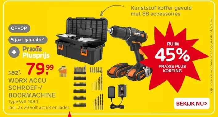 Aanbieding: Accu schroef-/ boormachine