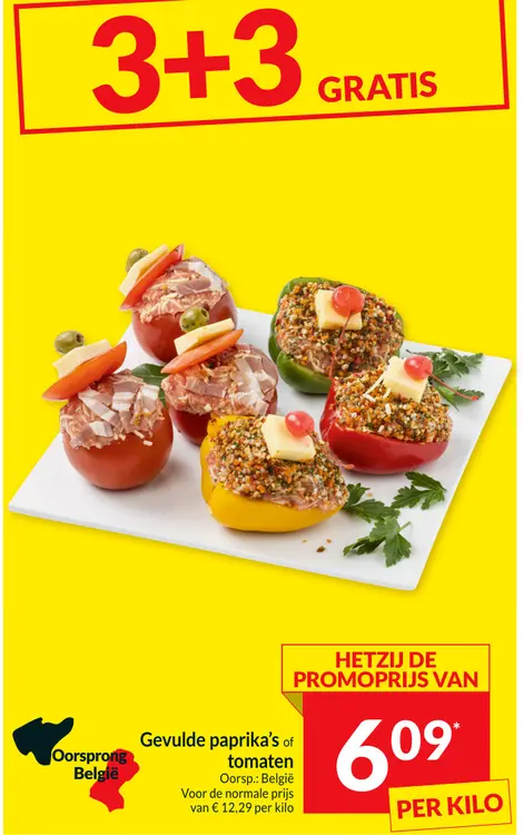 Promotie: Gevulde paprika's of tomaten
