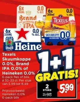 Texels Skuumkoppe 0.0%, Brand IPA 0.0% of Heineken