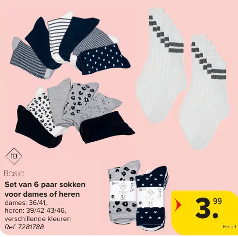 Promotie: Set van 6 paar sokken
