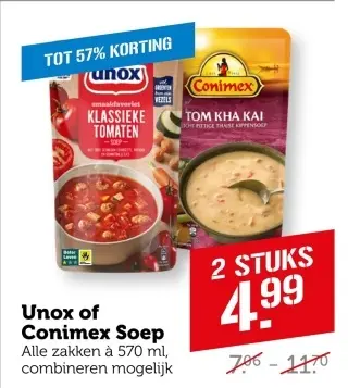 Aanbieding: Unox of Conimex Soep