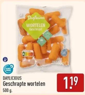 Aanbieding: Geschrapte wortelen
