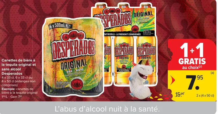 Offre: Canettes de bière à la tequila original 