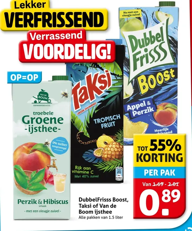 Aanbieding: DubbelFrisss Boost, Taksi of Van de Boom ijst