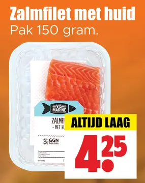 Aanbieding: Zalmfilet met huid