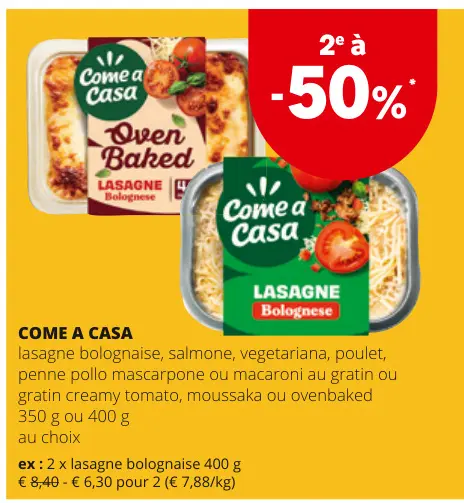 Offre: COME A CASA lasagne bolognaise
