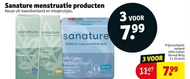 Aanbieding: menstruatie producten