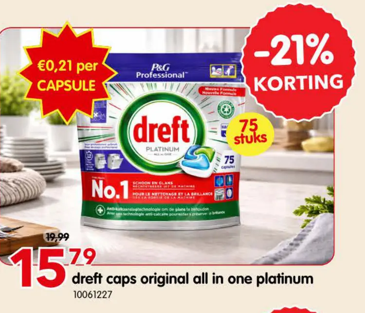 Promotie: dreft caps original all in one platinum