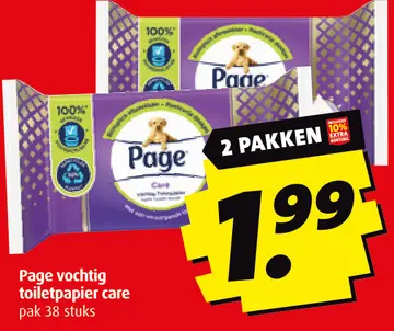 Aanbieding: Page vochtig toiletpapier care