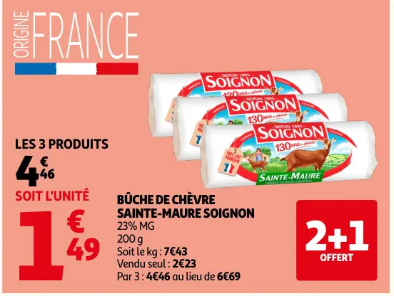 Offre: Bûche de chèvre sainte-maure