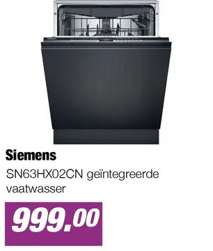 Aanbieding: SN63HX02CN geïntegreerde vaatwasser