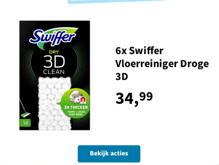 Aanbieding: Swiffer Vloerreiniger Droge 3D