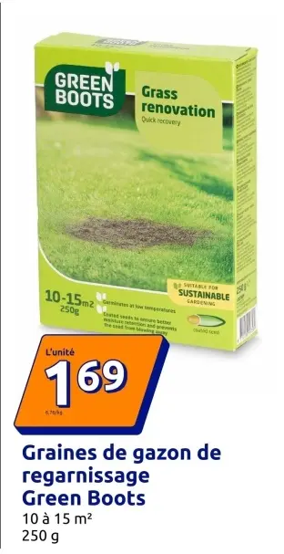 Offre: Graines de gazon de regarnissage Green Boots