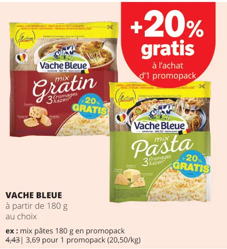 Offre: Vache Bleue mix Gratin / mix Pasta