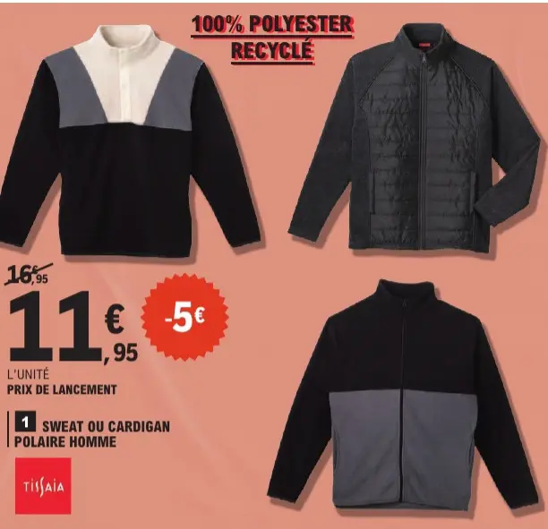 Aanbieding: Sweat ou cardigan polaire homme