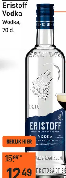Aanbieding: Eristoff Vodka 70CL