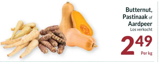 Promotie: Butternut, Pastinaak of Aardpeer