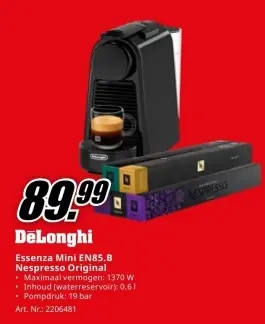 Promotie: Essenza Mini EN85.B Nespresso Original
