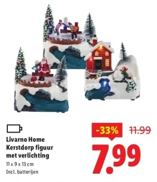 Aanbieding: Kerstdorp figuur met verlichting