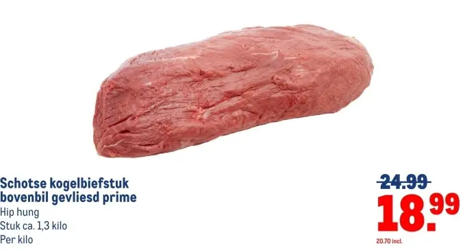 Aanbieding: Schotse kogelbiefstuk bovenbil gevliesd prime