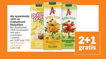 Aanbieding: Alle Appelsientje 100% en DubbelDrank literpakken