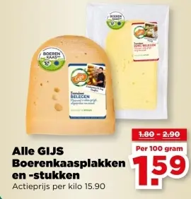 Aanbieding: Boerenkaasplakken en -stukken