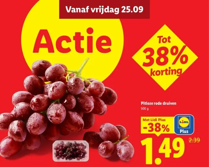 Aanbieding: Pitloze rode druiven