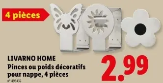 Offre: Pinces ou poids décoratifs pour nappe