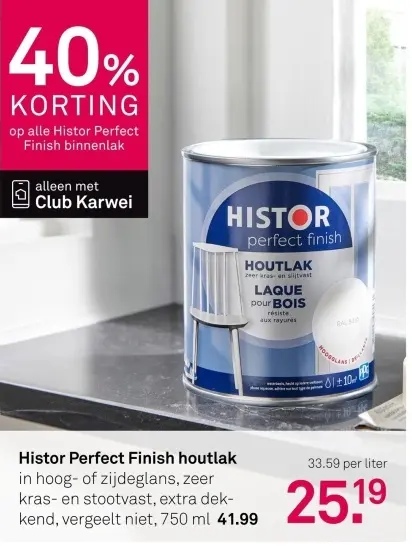 Aanbieding: Histor Perfect Finish houtlak