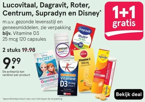 Aanbieding: Lucovitaal, Dagravit, Roter, Centrum, Supradyn en Disney
