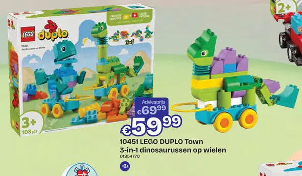 Aanbieding: 10451 LEGO 3-in-1 dinosaurussen op wielen