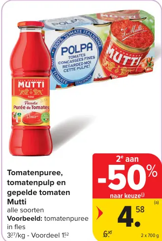 Promotie: Tomatenpuree, tomatenpulp en gepelde tomaten