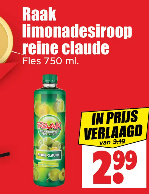 Aanbieding: Raak limonadesiroop reine claude