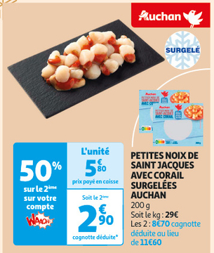 Aanbieding: PETITES NOIX DE SAINT JACQUES AVEC CORAIL SUR