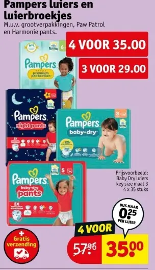 Aanbieding: Pampers luiers en luierbroekjes