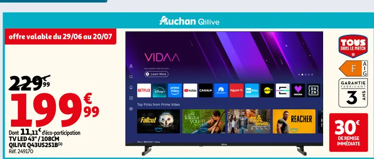 Offre: Tv led 43"/108cm