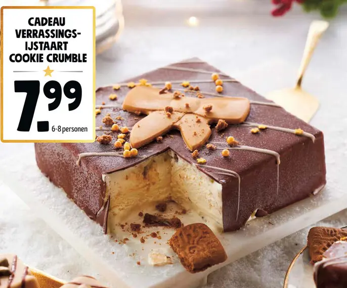 Aanbieding: Cadeau verrassings-ijstaart cookie crumble