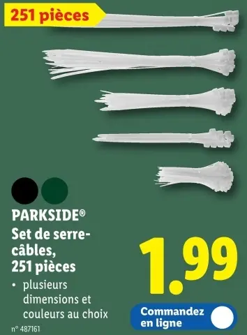 Offre: Set de serre-câbles