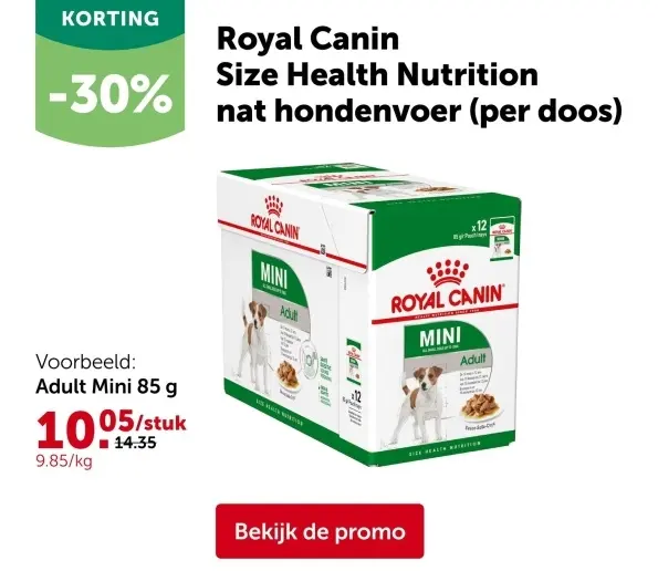 Promotie: Size Health Nutrition nat hondenvoer (per doos)